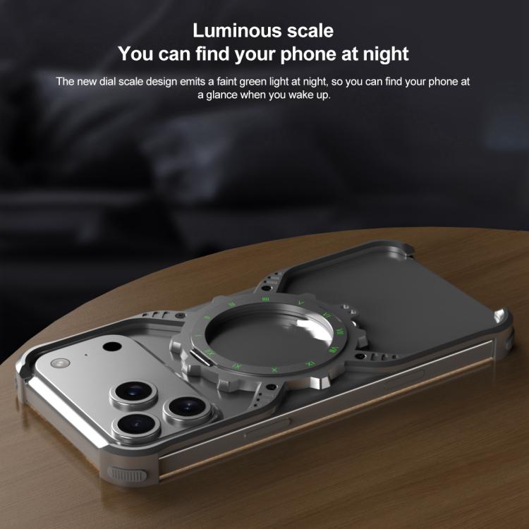 Mechanical Gear MagSafe Holder Borderless Metal Phone Case, For iPhone 17 Pro Max, For iPhone 17 Pro, For iPhone 17