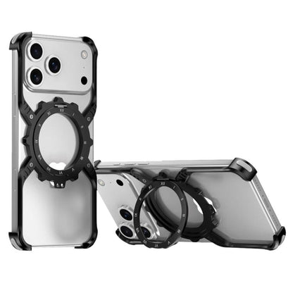 Mechanical Gear MagSafe Holder Borderless Metal Phone Case, For iPhone 17 Pro Max, For iPhone 17 Pro, For iPhone 17