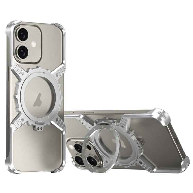 Mechanical Gear MagSafe Holder Borderless Metal Phone Case, For iPhone 17 Pro Max, For iPhone 17 Pro, For iPhone 17