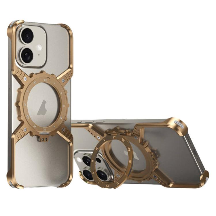 Mechanical Gear MagSafe Holder Borderless Metal Phone Case, For iPhone 17 Pro Max, For iPhone 17 Pro, For iPhone 17