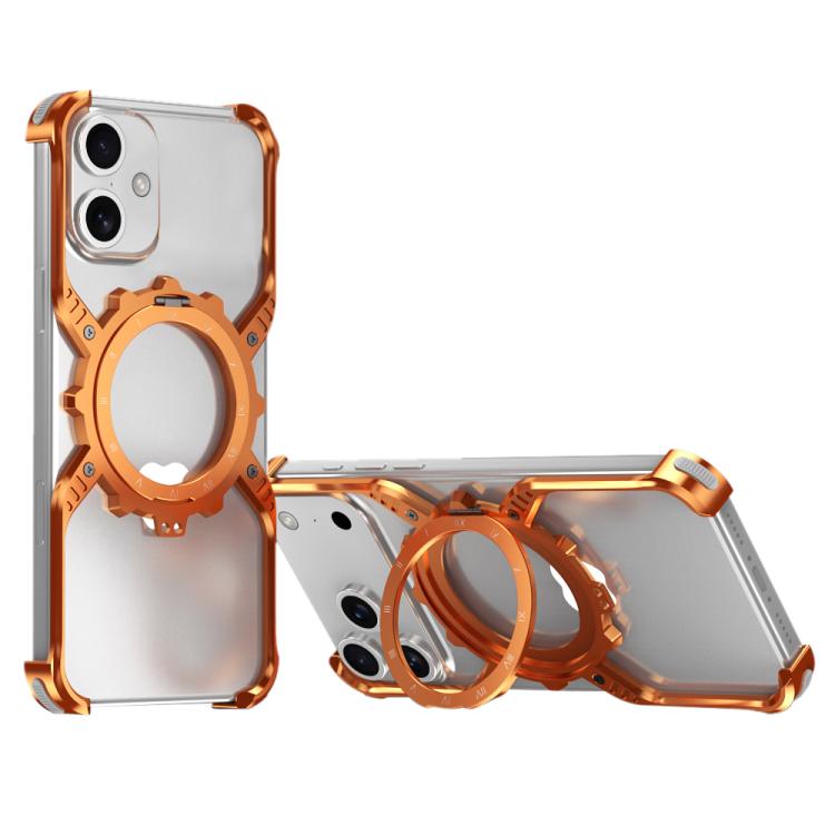 Mechanical Gear MagSafe Holder Borderless Metal Phone Case, For iPhone 17 Pro Max, For iPhone 17 Pro, For iPhone 17