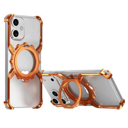 Mechanical Gear MagSafe Holder Borderless Metal Phone Case, For iPhone 17 Pro Max, For iPhone 17 Pro, For iPhone 17