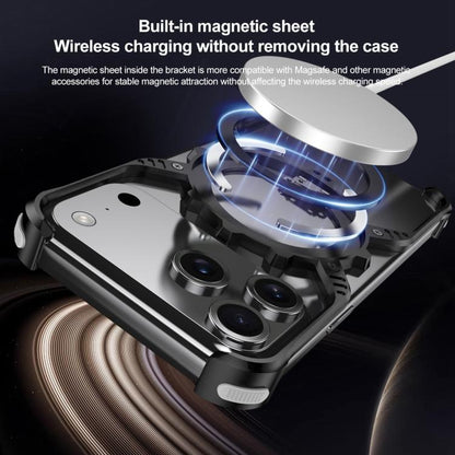 Mechanical Gear MagSafe Holder Borderless Metal Phone Case, For iPhone 17 Pro Max, For iPhone 17 Pro, For iPhone 17