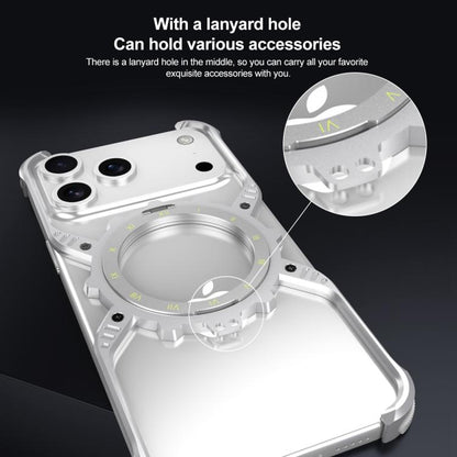 Mechanical Gear MagSafe Holder Borderless Metal Phone Case, For iPhone 17 Pro Max, For iPhone 17 Pro, For iPhone 17